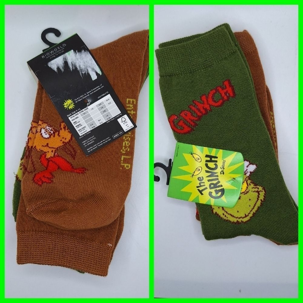 The Grinch and Max crew Socks Christmas holiday Pairs